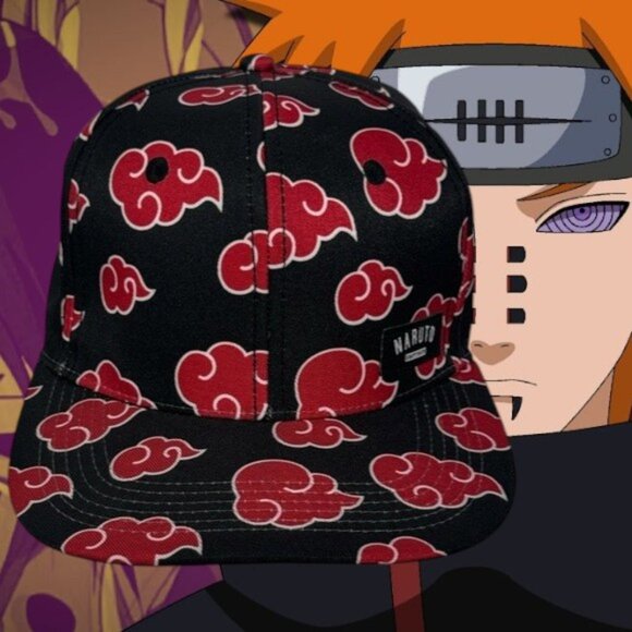 NWOT Vintage 2002 Naruto Akatsuki Shippuden Manga Anime Cosplay Snapback Hat Cap - Picture 1 of 12
